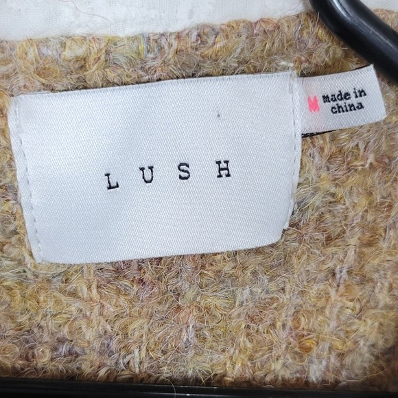 Lush Button Front Cardigan Sweater Eyelet Lace Collar Cottagecore, Whimsical, M - Picture 9 of 9